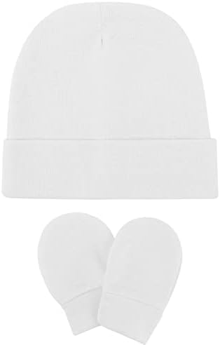 DRESHOW newborn and toddler childproof Baby Hats and Mittens Set - accents