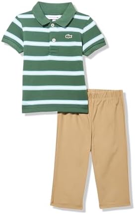 Lacoste baby boys Striped Polo and Pant Layette Set 1