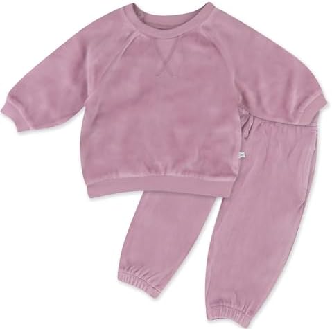 HonestBaby Velour Pullover Zip Front Sweatshirt Jogger Sweatpants Set