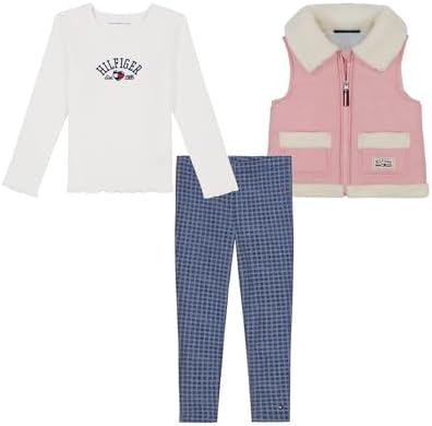 Tommy Hilfiger Baby-Girls 3pc Puff Vest Pant Set