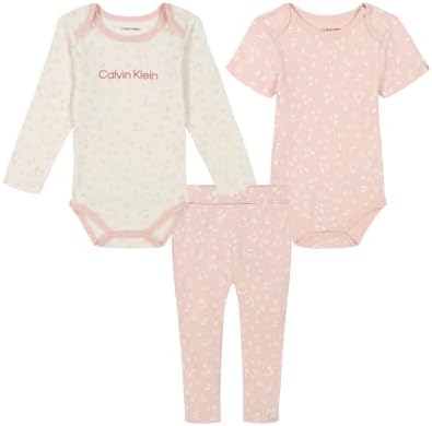 Calvin Klein Baby-Girls 3pc Creepers Set - Versatile Stylish