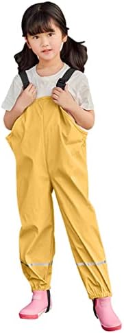 Kids Toddler Waterproof Rain Pants with Hood 8-9 Years