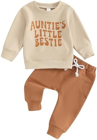 Meiweileya Toddler Winter Outfit - Funny Letters Sweater Set