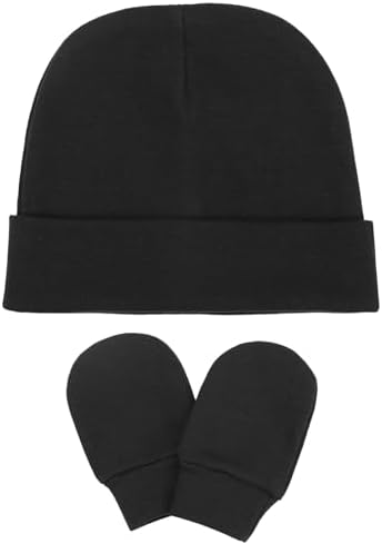 DRESHOW newborn and toddler childproof Baby Hats and Mittens Set - accents