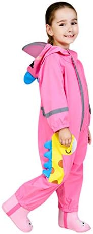 Kids rain suit babyhood waterproof coverall 1 piece rainwear muddy raincoat hooded windbreaker