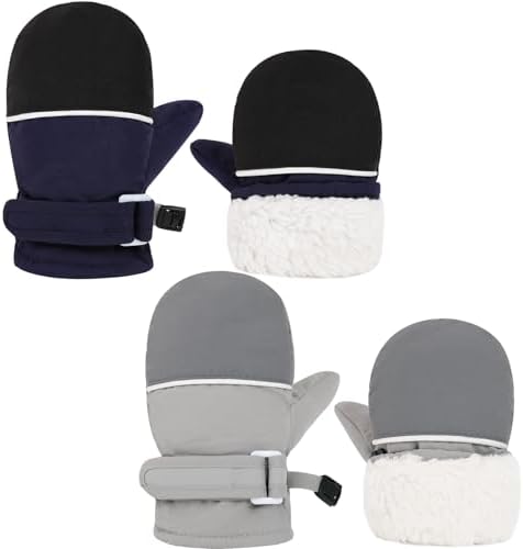 ENBAOHUI Baby Snow Mittens Waterproof Fleece Lined Winter Gloves for Kids