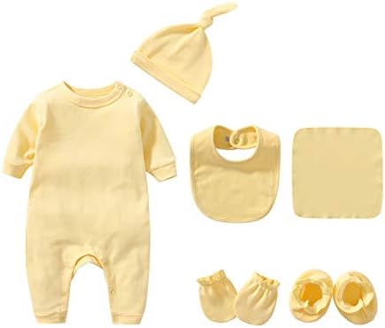 Babymine Baby Romper Set with Bib Mittens Shoes Cap