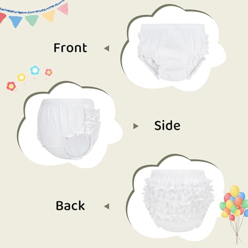 Durio Baby Bloomers for Toddler Girls - Soft Ruffle Diaper Cover Set