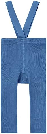 IDOPIP Infant Ribbed Leggings with Suspender Pants for Girl Boy 6-18M