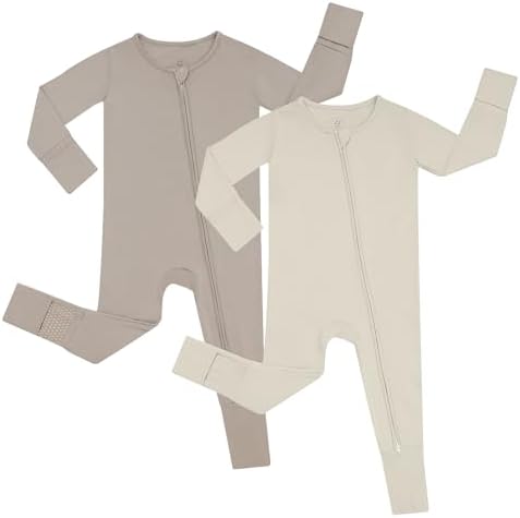 Bamboo Baby Romper with Mittens for Safe Cot Sleep