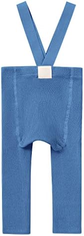 IDOPIP Infant Ribbed Leggings with Suspender Pants for Girl Boy 6-18M