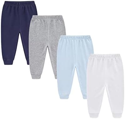 Chamie Unisex Newborn Baby Leggings 4-Pack Cotton Embroidery 0-24 Months