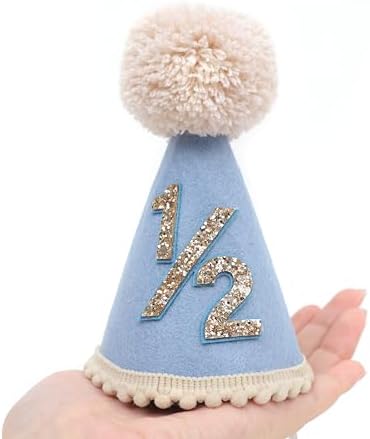 Six Months Half Birthday Cone Hat for Babies