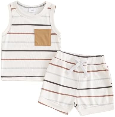 Cute Newborn Boy Summer Outfit - Tank Tops Shorts