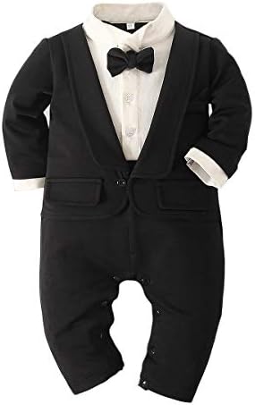 Baby Boys Tie-Striped Romper - Gentleman One-Piece Outfit