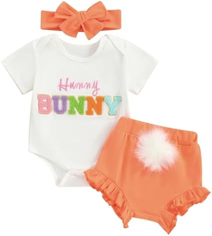 Easter Bunny Romper Set for Baby Girls