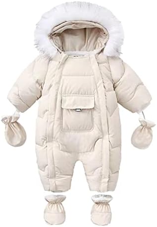 Baby Toddler Winter Thick Snowsuit with Hood and Gloves