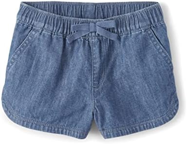 The Childrens Place Baby Girls and Toddler Pull On Chambray Shorts