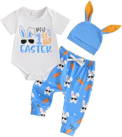 Newborn Baby Rabbit Romper Set for Easter - 3-Piece Design