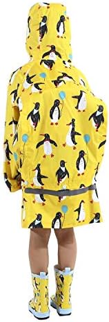 HTER Kids Cartoon Rain Poncho for Toddler Lightweight Durable Together rain Protection
