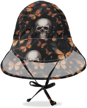 J JOYSAY Skull Butterflies Black Toddler Hat UPF 50