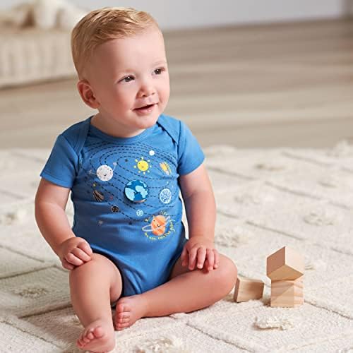 Gerber Baby-Boys 5-Pack Short Sleeve Onesies Perfect for Layering