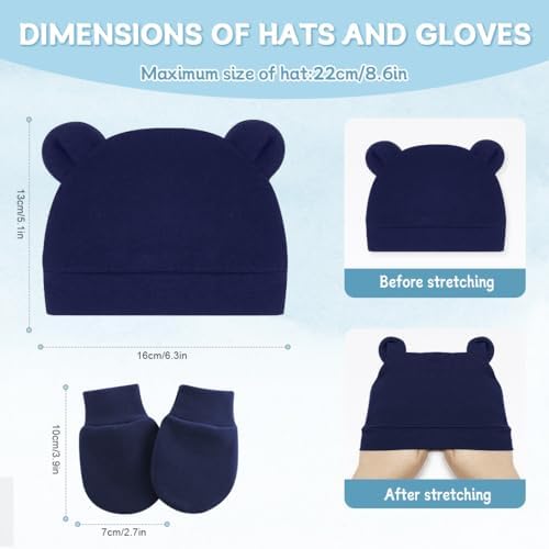 Soft Stretchy No-Scratch Baby Mittens for Newborns Made in USA