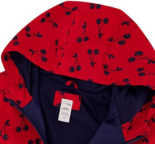 Waterproof Raincoat for Baby Girls Curved Hem Contrast Binding Denim Fit