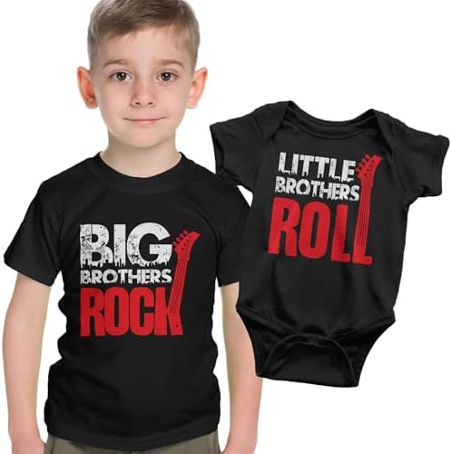 Matching Sibling Outfits Big Brother Little Brother Shirts Rock and Roll Siblings Set