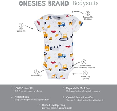 Onesies Brand Baby-boys 8-pack Short Sleeve Bodysuits