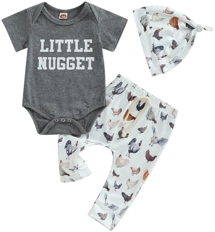 SAYOO Newborn Country Western Romper Pants Set