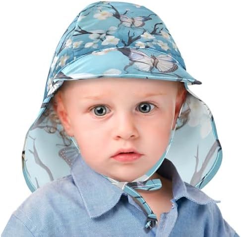 J JOYSAY Blue Butterflies Toddler Sun Hat