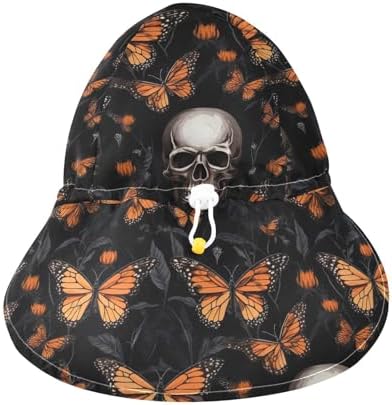 J JOYSAY Skull Butterflies Black Toddler Hat UPF 50