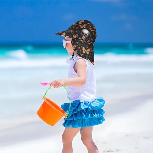 J JOYSAY Skull Butterflies Black Toddler Hat UPF 50