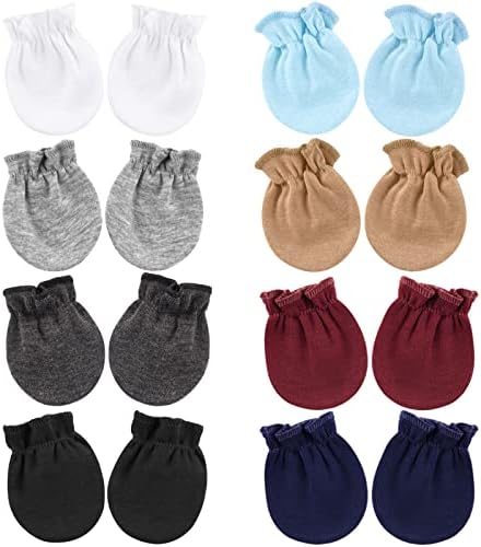 DRESHOW Baby mittens Soft Elastic 8 Pairs for 0-6 Months