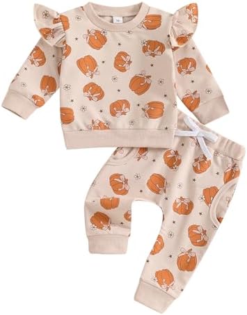 Halloween Spooky Toddler Outfit - Cute pumpkin Sweater Pants Set
