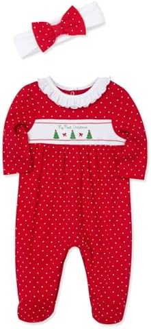 Little Me Baby Girls Footie with Dotty Tree Design 0-9 Months