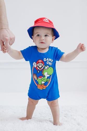 Super Mario Mario Yoshi Baby Romper and Bucket Sun Hat