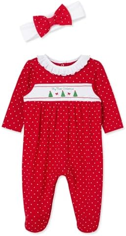 Little Me Baby Girls Footie with Dotty Tree Design 0-9 Months