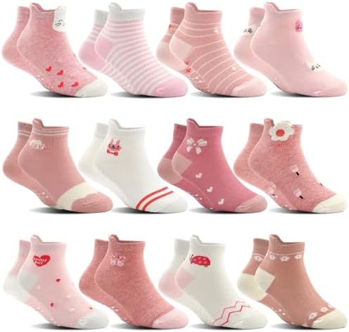SkiBeaut Toddler Non-Slip Ankle Socks - Adorable Grips for Kids