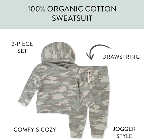 HonestBaby Organic Cotton Hoodie Pant Set for Baby Toddler