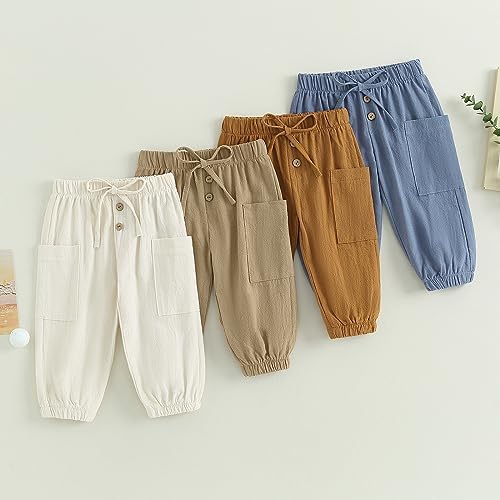 Toddler Boys Cotton Linen Joggers