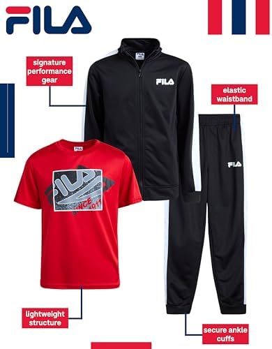 Fila Boys Tracksuit Set 3-Piece Athletic Outfit for Toddler Up