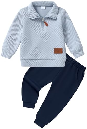 ZOEREA Toddler Boy Winter Sweatshirt and Pants Set 1-5T