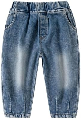 Machine Washable Casual Jeans for Toddler Boy Girl