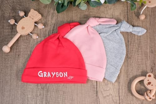 Personalized Embroidered Baby Hat with Name in White