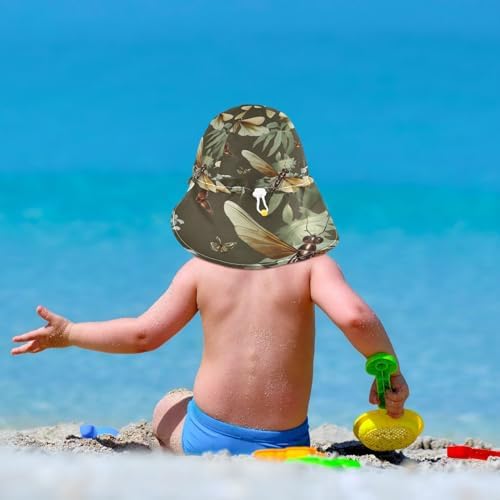 J JOYSAY Dragonfly Leaves Baby Sun Hat toddler UPF 50 vibrations