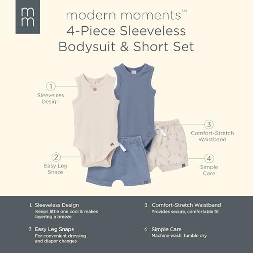 Modern Moments by Gerber Baby Boys Ribbed 4-Piece Set