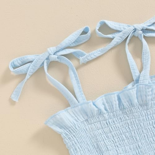 Honganda Toddler Girl Summer 2-Piece Ruffle Crop Top and Pants Set