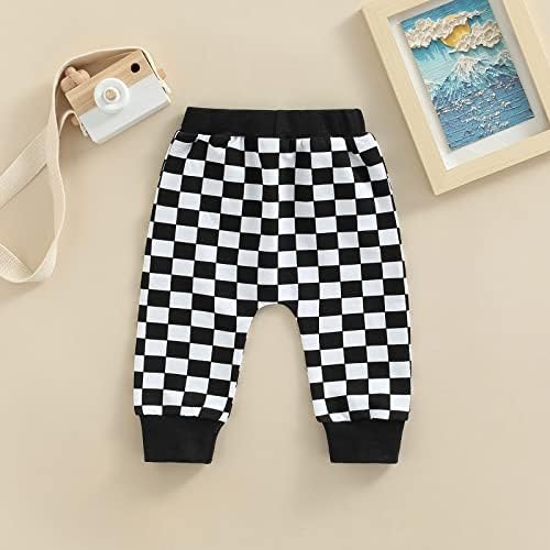 Thilsidee Toddler Baby Checkered Plaid Elastic Pants